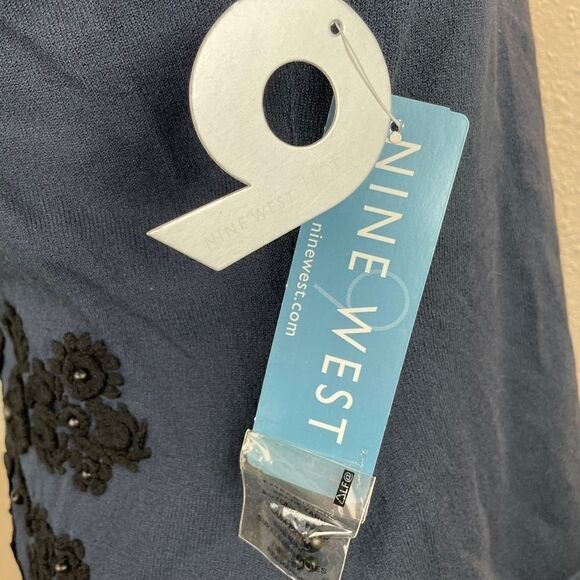 NWT Nine West Navy Blue Cardigan Sweater Top - Picture 5 of 8